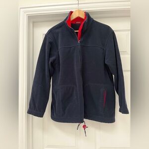 Marks & Spencer Navy Blue Fleece Jacket with Red Accents